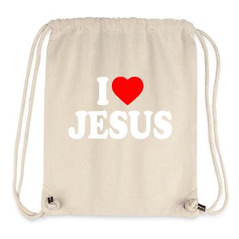 I love jesus - Stanley/Stella Recycled Gym Bag - natural - Front
