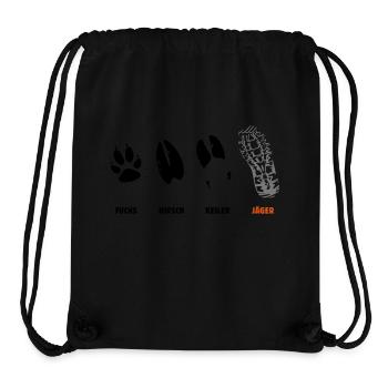 Renard, cerf, coin, chasseur, phoque de marche, piste - Sac à cordon recyclé Stanley/Stella - noir - Devant