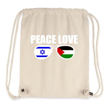 Peace and love for israel free palestine - Sac à cordon recyclé Stanley/Stella - blanc naturel - Devant