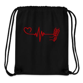 Brochette Kebab Grill Pulse Heartbeat Love - Sac à cordon recyclé Stanley/Stella - noir - Devant