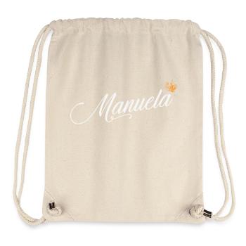 Manuela Custom Name for Women Kids Toddlers - - Stanley/Stella Recycled Gym Bag - natural - Front