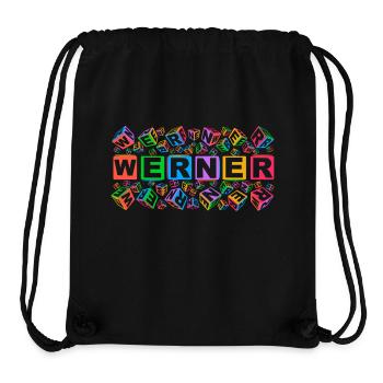WERNER colourful cubes - Stanley/Stella recycelter Gym Bag - Schwarz - Vorne