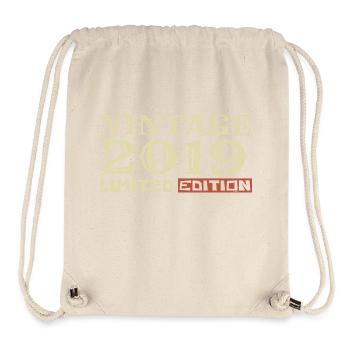 2019 Vintage :5e Anniversaire Cadeau Rétro Unique - Sac à cordon recyclé Stanley/Stella - blanc naturel - Devant