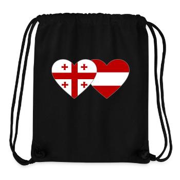 Géorgie Autriche Drapeau Coeur - Sac à cordon recyclé Stanley/Stella - noir - Devant