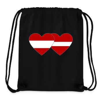 Austria Latvia Flag Heart - Stanley/Stella Recycled Gym Bag - black - Front