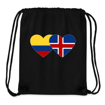 Colombie Islande Drapeau Coeur - Sac à cordon recyclé Stanley/Stella - noir - Devant