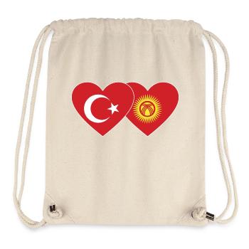 Türkei Kirgisistan Flagge Herz - Stanley/Stella recycelter Gym Bag - Naturweiß - Vorne