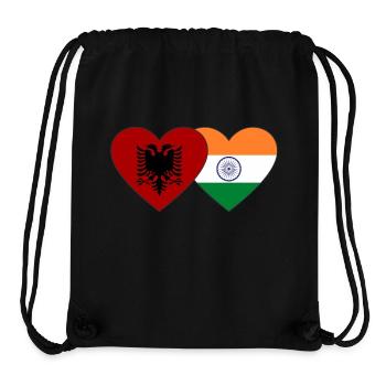 Albania India Flag Heart - Stanley/Stella Recycled Gym Bag - black - Front