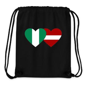 Nigeria Latvia Flag Heart - Stanley/Stella Recycled Gym Bag - black - Front