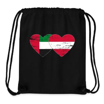 Vereinigte Arabische Emirate Österreich Herz - Stanley/Stella recycelter Gym Bag - Schwarz - Vorne
