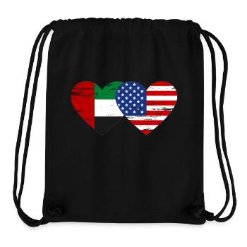 Vereinigte Arabische Emirate USA Flagge Herz - Stanley/Stella recycelter Gym Bag - Schwarz - Vorne