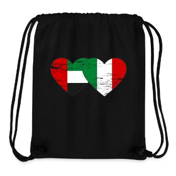 Vereinigte Arabische Emirate Italien Flagge Herz - Stanley/Stella recycelter Gym Bag - Schwarz - Vorne