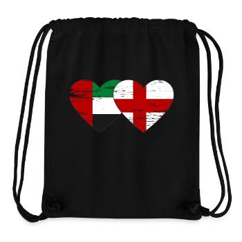 United Arab Emirates England Flag Heart - Stanley/Stella Recycled Gym Bag - black - Front