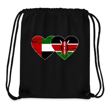 Vereinigte Arabische Emirate Kenia Flagge Herz - Stanley/Stella recycelter Gym Bag - Schwarz - Vorne