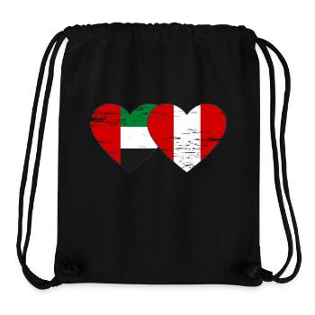 Vereinigte Arabische Emirate Peru Flagge Herz used - Stanley/Stella recycelter Gym Bag - Schwarz - Vorne