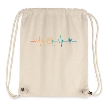 Battement de coeur rétro cyber sécurité - Sac à cordon recyclé Stanley/Stella - blanc naturel - Devant
