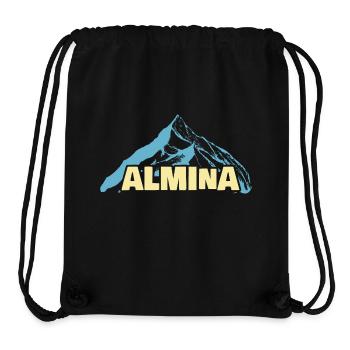Almina comme nom de femme - Sac à cordon recyclé Stanley/Stella - noir - Devant