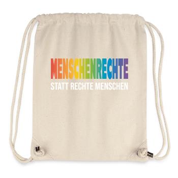 LGBTQ Menschenrechte Spruch Regenbogen LGBTQIA+ - Stanley/Stella recycelter Gym Bag - Naturweiß - Vorne