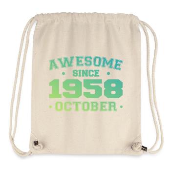 Octobre 1958 - Cadeau Anniversaire Octobre 1958 - Sac à cordon recyclé Stanley/Stella - blanc naturel - Devant