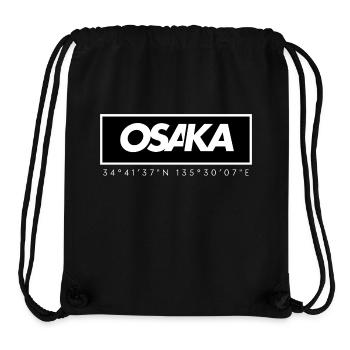 OSAKA - GPS Coordinates - Stanley/Stella Recycled Gym Bag - black - Front