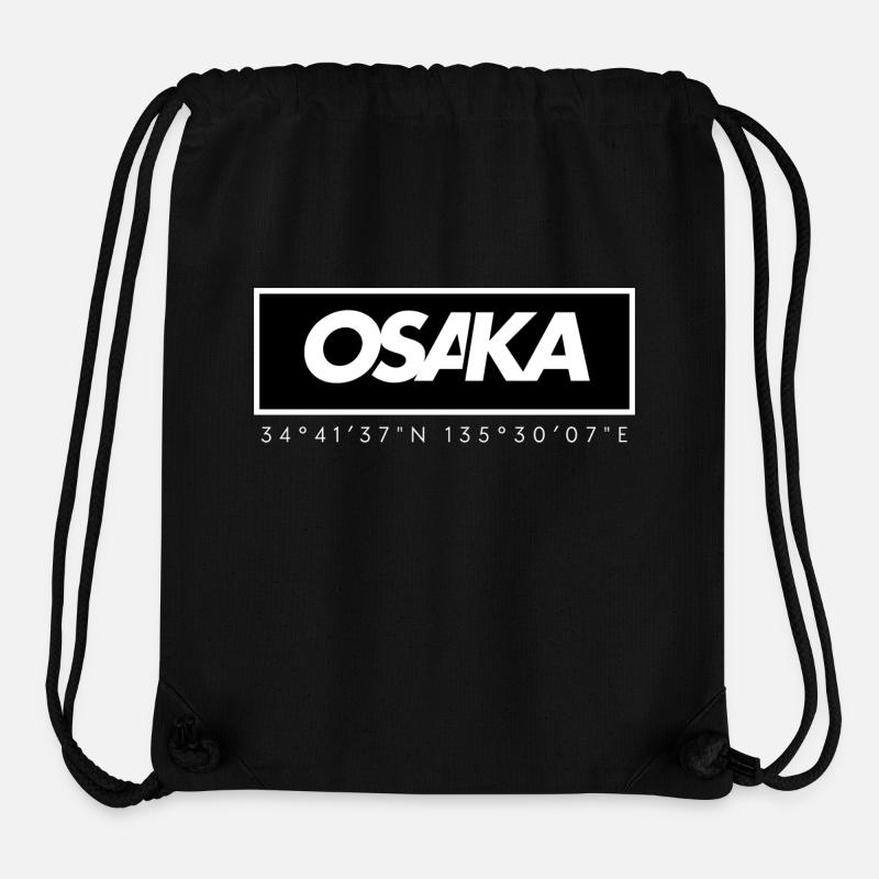 OSAKA - GPS Coordinates - Stanley/Stella Recycled Gym Bag - black