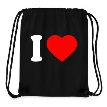 I love - Stanley/Stella Recycled Gym Bag - black - Front