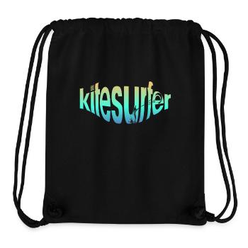 Kitesurfeur par écrit - Sac à cordon recyclé Stanley/Stella - noir - Devant