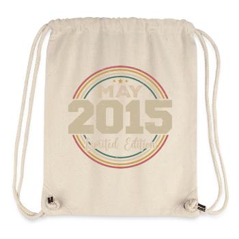 Mai 2015 Vintage Nées En Mai 2015 Anniversaire - Sac à cordon recyclé Stanley/Stella - blanc naturel - Devant