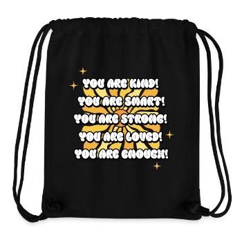 Liste des affirmations positives tournesol - Sac à cordon recyclé Stanley/Stella - noir - Devant