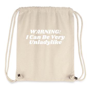 Warning I Can Be Very Unladylike - Sac à cordon recyclé Stanley/Stella - blanc naturel - Devant