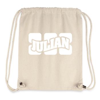 Julian comme nom - Sac à cordon recyclé Stanley/Stella - blanc naturel - Devant