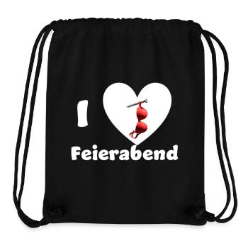 „I Love Feierabend – BH ausziehen & entspannen“ - Stanley/Stella recycelter Gym Bag - Schwarz - Vorne