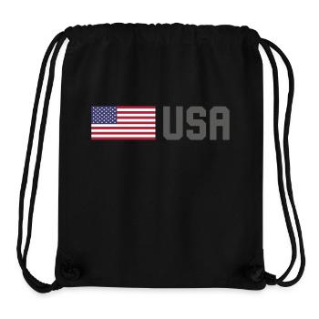 ÉQUIPE États-Unis Drapeau américain devant la police de caractères - Sac à cordon recyclé Stanley/Stella - noir - Devant