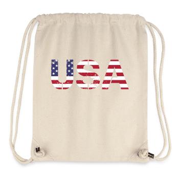 Les États-Unis aux couleurs du drapeau américain drapeau - Sac à cordon recyclé Stanley/Stella - blanc naturel - Devant
