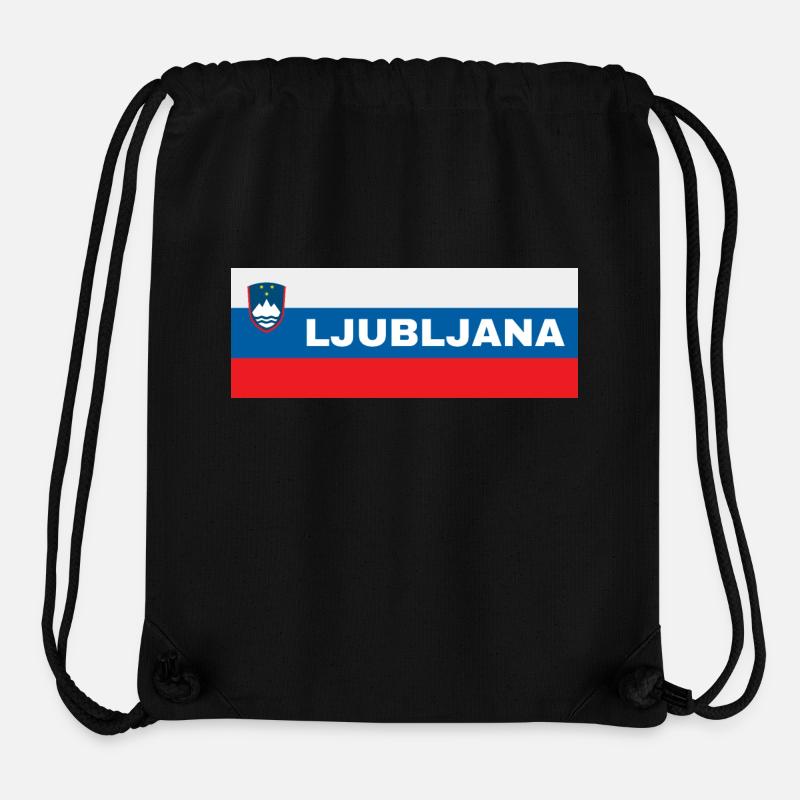 Ljubljana City dans le drapeau slovène - Sac à cordon recyclé Stanley/Stella - noir