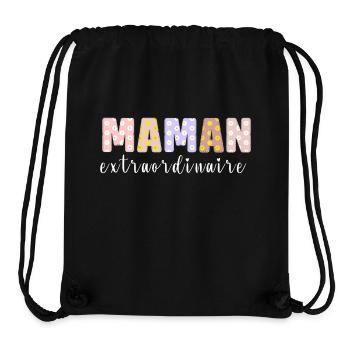 MAMAN EXTRAORDINAIRE - Sac à cordon recyclé Stanley/Stella - noir - Devant