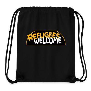 Refugees welcome retro logo - Stanley/Stella Recycled Gym Bag - black - Front