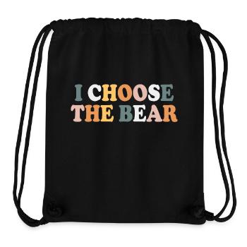 Motivationnel Je choisis l’ours dans les bois - Sac à cordon recyclé Stanley/Stella - noir - Devant