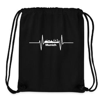 Herzschlag mit Skyline München - Stanley/Stella recycelter Gym Bag - Schwarz - Vorne