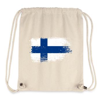Grunge Finnish Flag Graphic - Stanley/Stella Recycled Gym Bag - natural - Front