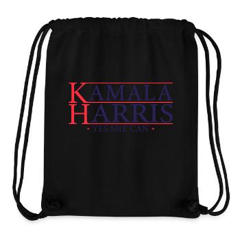 Kamala Yes She Can 2024 - Kamala pour la présidente - Sac à cordon recyclé Stanley/Stella - noir - Devant