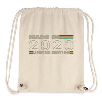Cadeau d'anniversaire 2020 vintage 2020 né en 2020 - Sac à cordon recyclé Stanley/Stella - blanc naturel - Devant