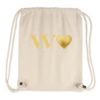 Buchstabe w Goldenes Herz - Stanley/Stella recycelter Gym Bag - Naturweiß - Vorne