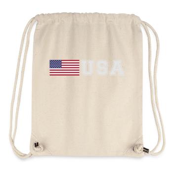 ÉQUIPE États-Unis Drapeau américain devant la police de caractères - Sac à cordon recyclé Stanley/Stella - blanc naturel - Devant