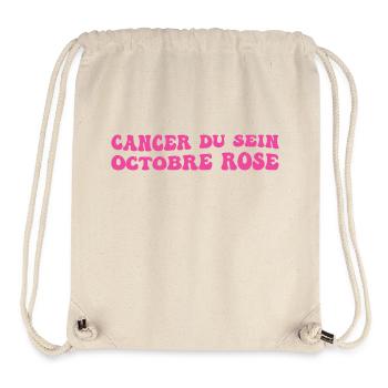 Cancer du Sein octobre rose - Sac à cordon recyclé Stanley/Stella - blanc naturel - Devant