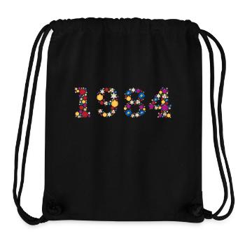 Fleurs 1984 - Sac à cordon recyclé Stanley/Stella - noir - Devant