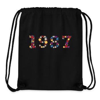 Fleurs 1987 - Sac à cordon recyclé Stanley/Stella - noir - Devant