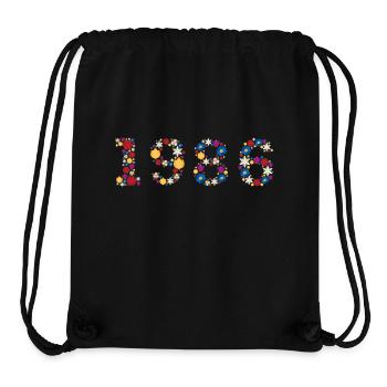 Fleurs 1986 - Sac à cordon recyclé Stanley/Stella - noir - Devant