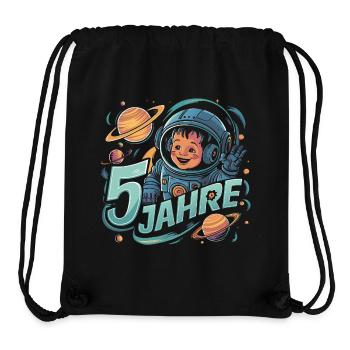 5 Jahre Kleiner Astronaut im Weltraum und Sterne - Stanley/Stella recycelter Gym Bag - Schwarz - Vorne