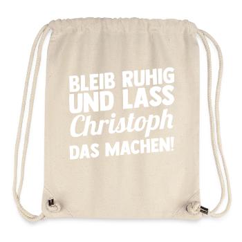 Prénom Chris Christoph - Sac à cordon recyclé Stanley/Stella - blanc naturel - Devant